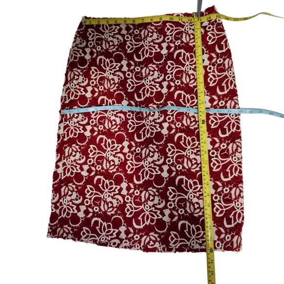 NWT Talbots Size 6 Pencil Skirt Red & White - Picture 5 of 14